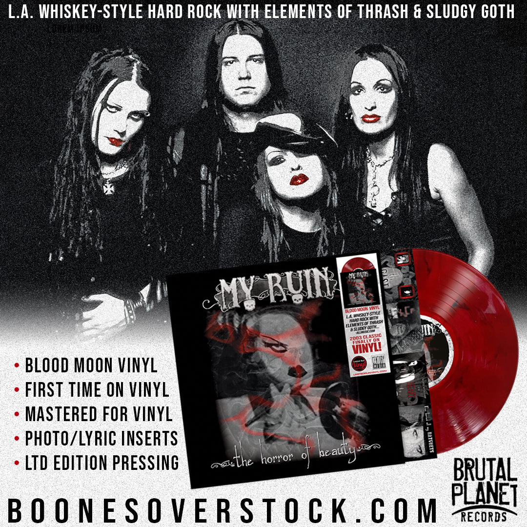 MY RUIN - THE HORROR OF BEAUTY (*NEW-BLOOD MOON RED VINYL, 2024, Brutal Planet Records) elite sludgy-gothic thrashy METAL!