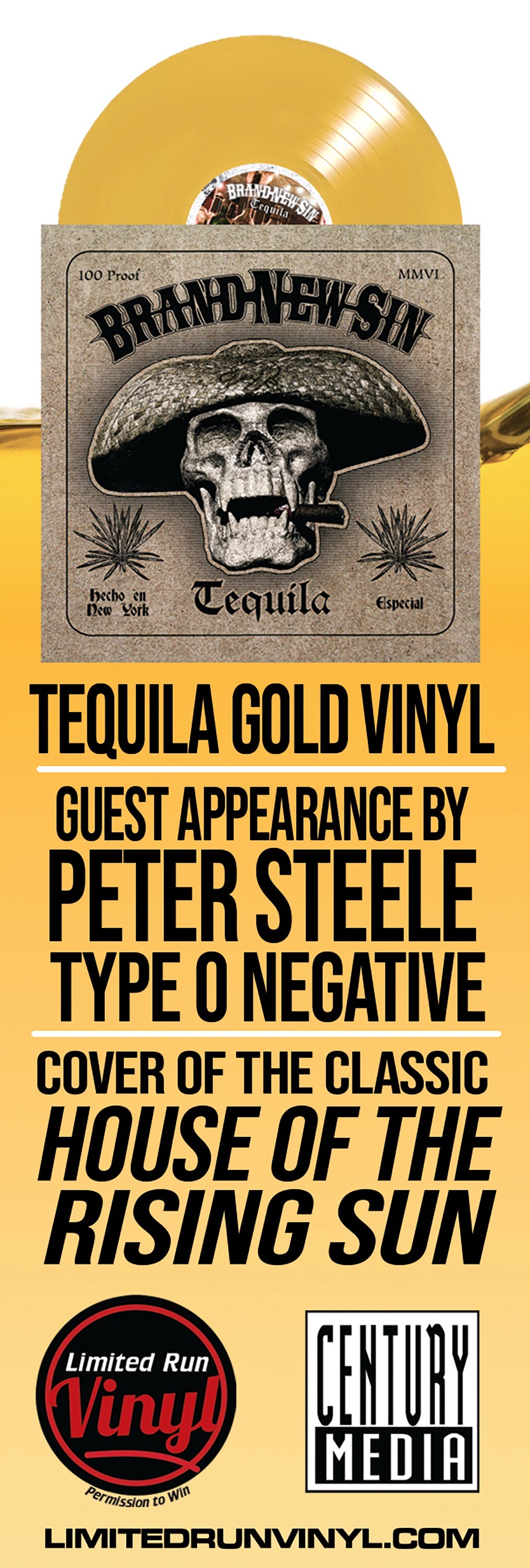 BRAND NEW SIN - TEQUILA (*NEW-TEQUILA GOLD-VINYL, 2023, Brutal Planet) 1st time ever on vinyl! For fans of bluesy hard rock/metal!
